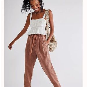 Free people margate pleated trouser. Size S color chocolate swirl